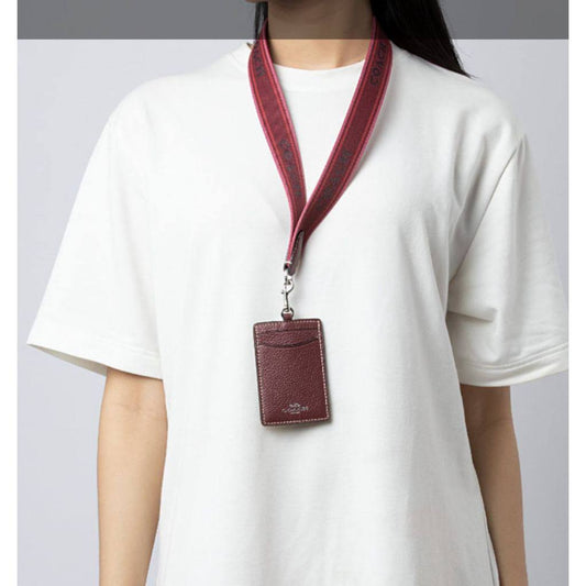 ORIG & IMPORTED CCH Leather ID Lanyard Wine Maroon