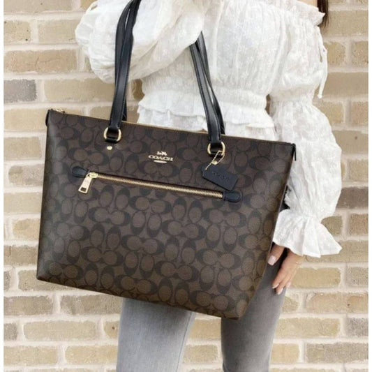 ORIG & IMPORTED CCH Gallery Tote Large Bag In Signature Canvas Brown/Black