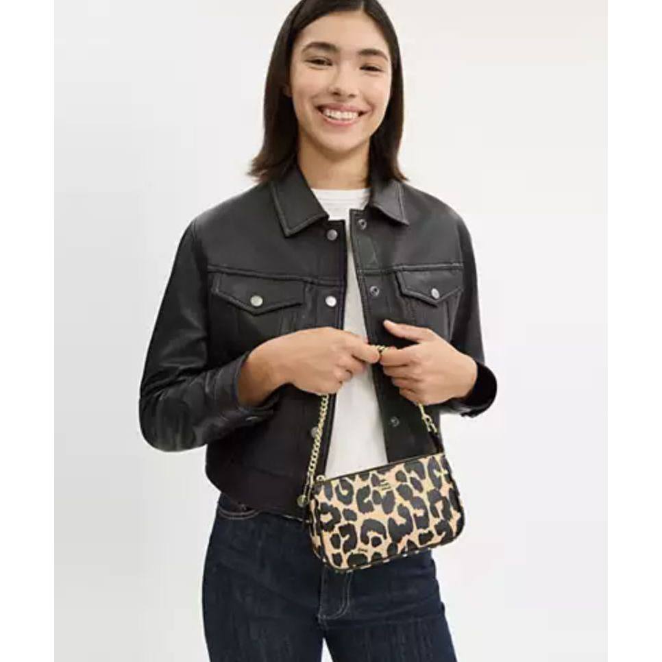 ORIG & IMPORTED CCH Nolita 19 With Leopard Print Small Bag Chain Strap
