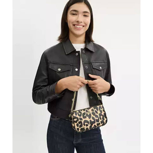 ORIG & IMPORTED CCH Nolita 19 With Leopard Print Small Bag Chain Strap