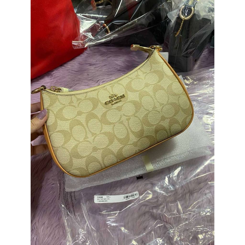 ORIG & IMPORTED RARE CCH Teri Shoulder Signature Saddle Light Brown Bag