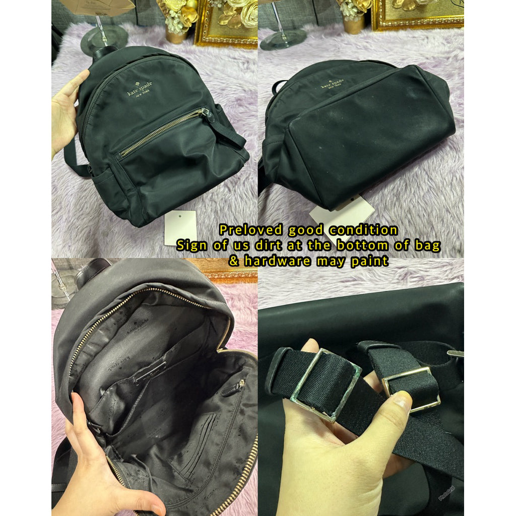 DISCONTINUED NO RESTOCK! ORIG & IMPORTED KS Chelsea Medium Backpack Black Nylon Bag Blue