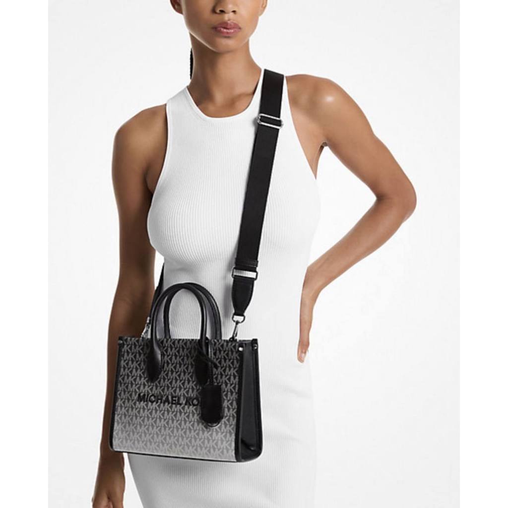 ORIG & IMPORTED MK Mirella Small Ombré Signature Logo Crossbody Black Bag