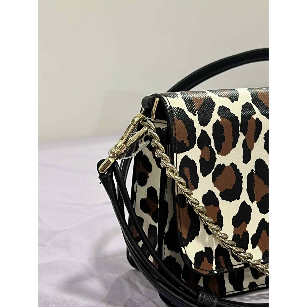 ORIG Preloved KS Madison Spotted Leopard Willow Mini Flap Crossbody Bag