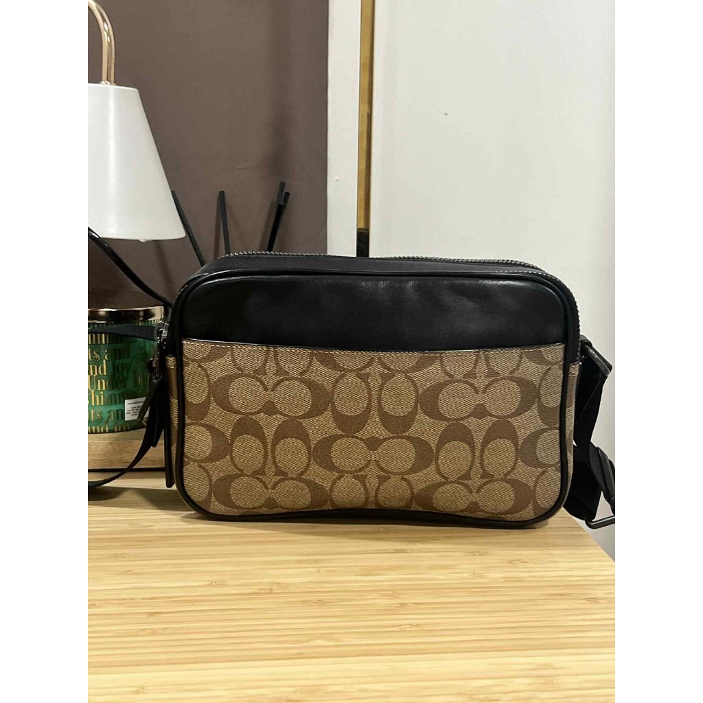 ORIG Preloved CCH Graham Crossbody In Signature Canvas Khaki Black Men Bag
