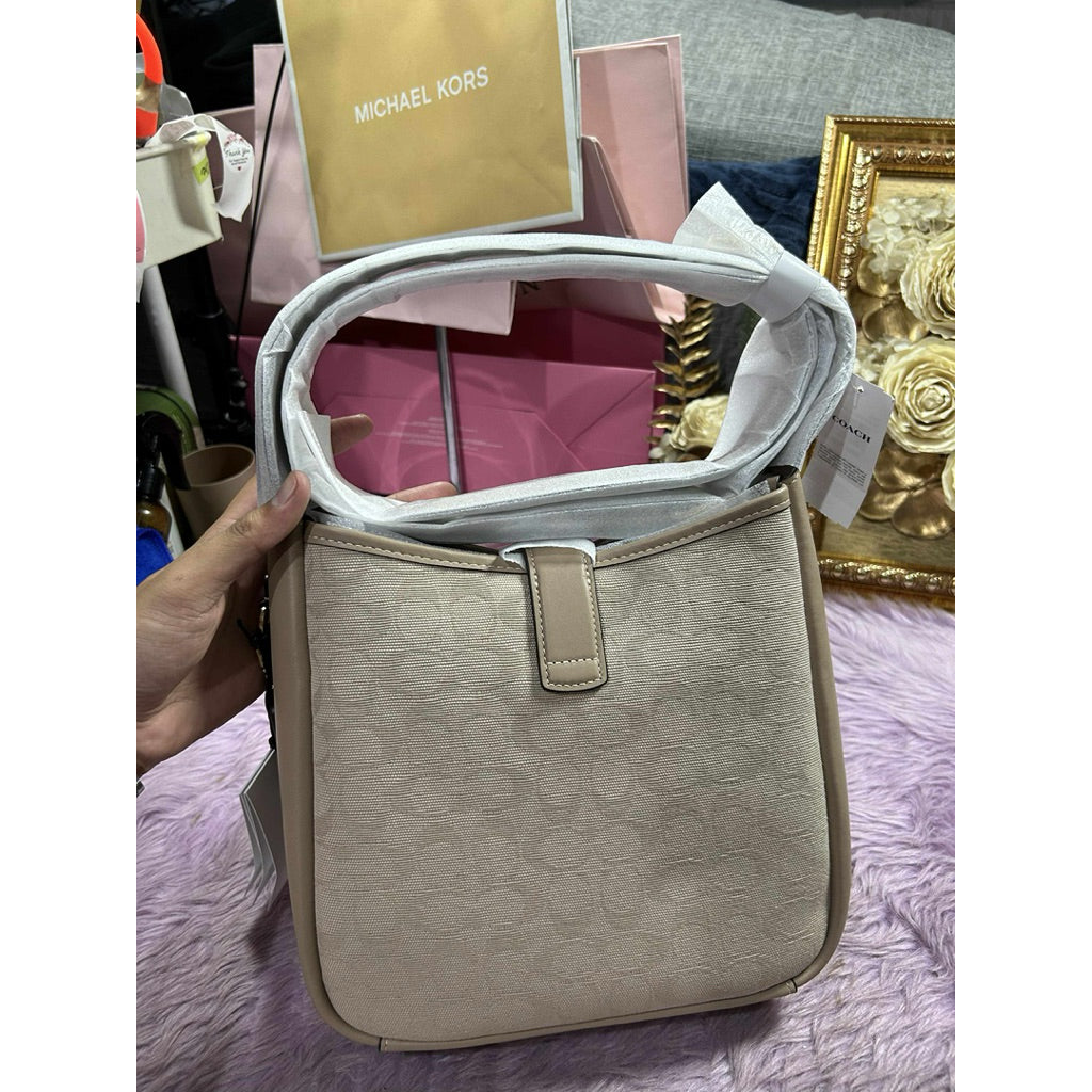 ORIG & IMPORTED CCH Hadley Convertible Crossbody Beige Brown Bag With Signature Canvas