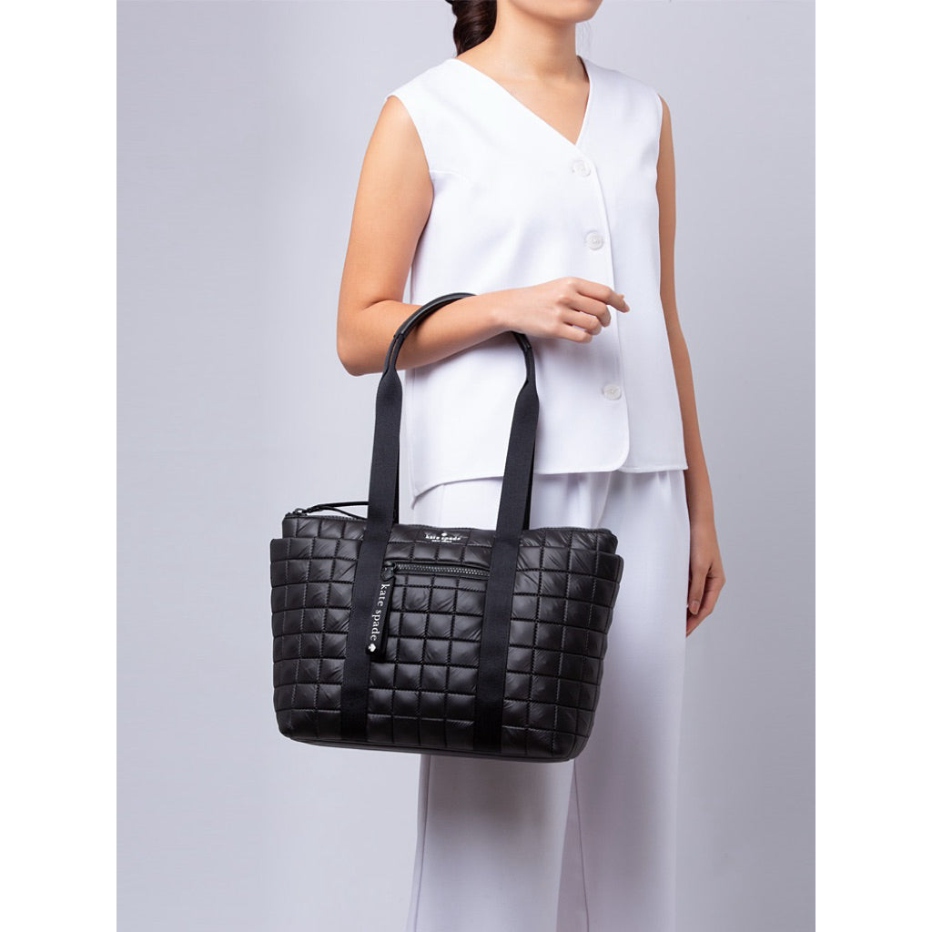 ORIG & IMPORTED KS Camden Quilted Medium Tote Black Bag
