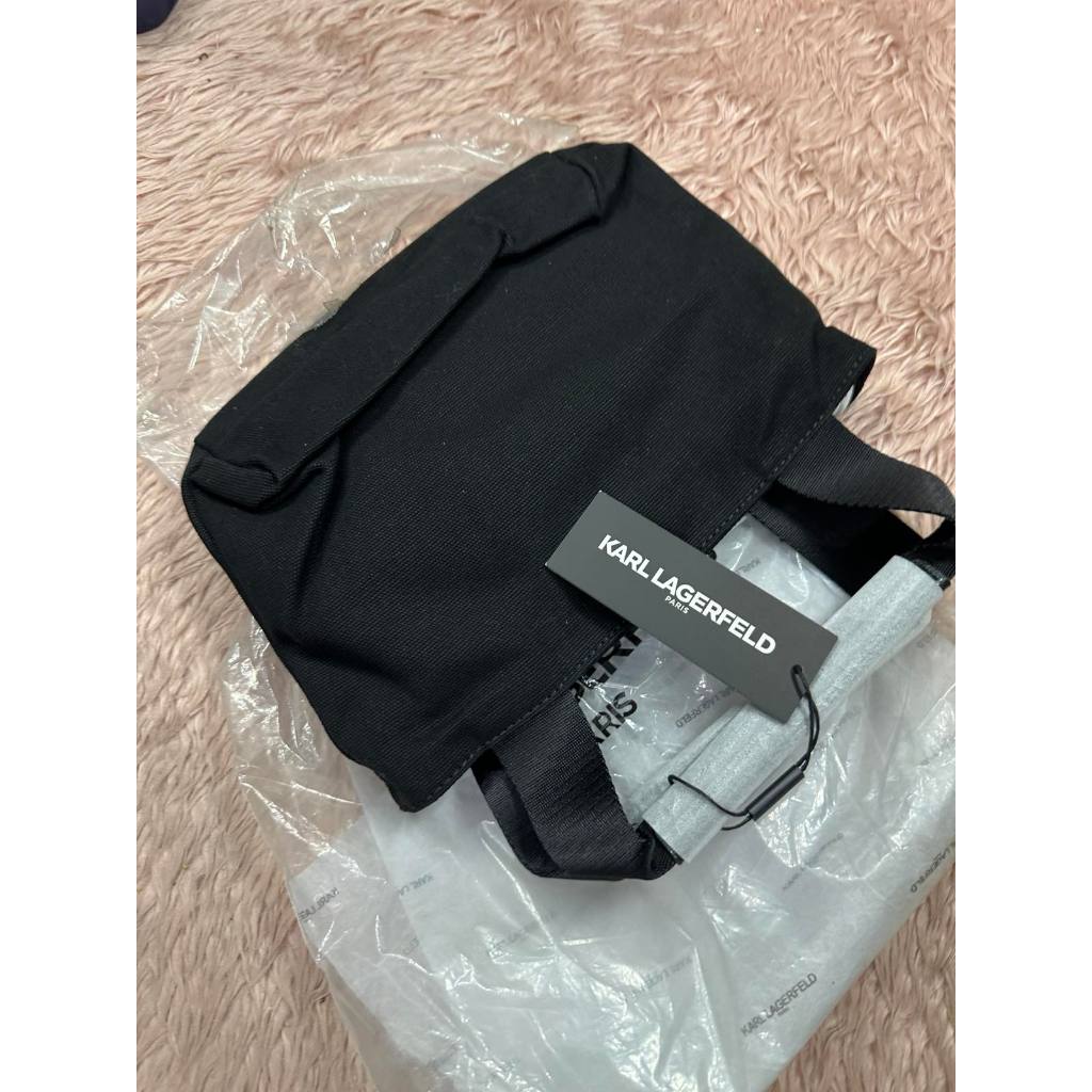 ORIG & IMPORTED Karl Lagerfeld KL Kristen Canvas Crossbody Small Black Bag