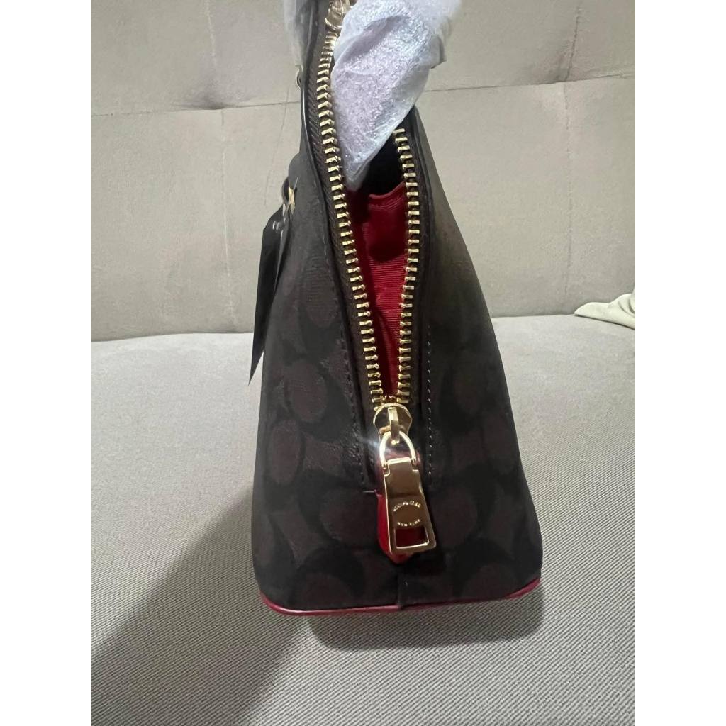 ORIG & IMPORTED CCH Katy Satchel in Signature Canvas Brown/Red Bag