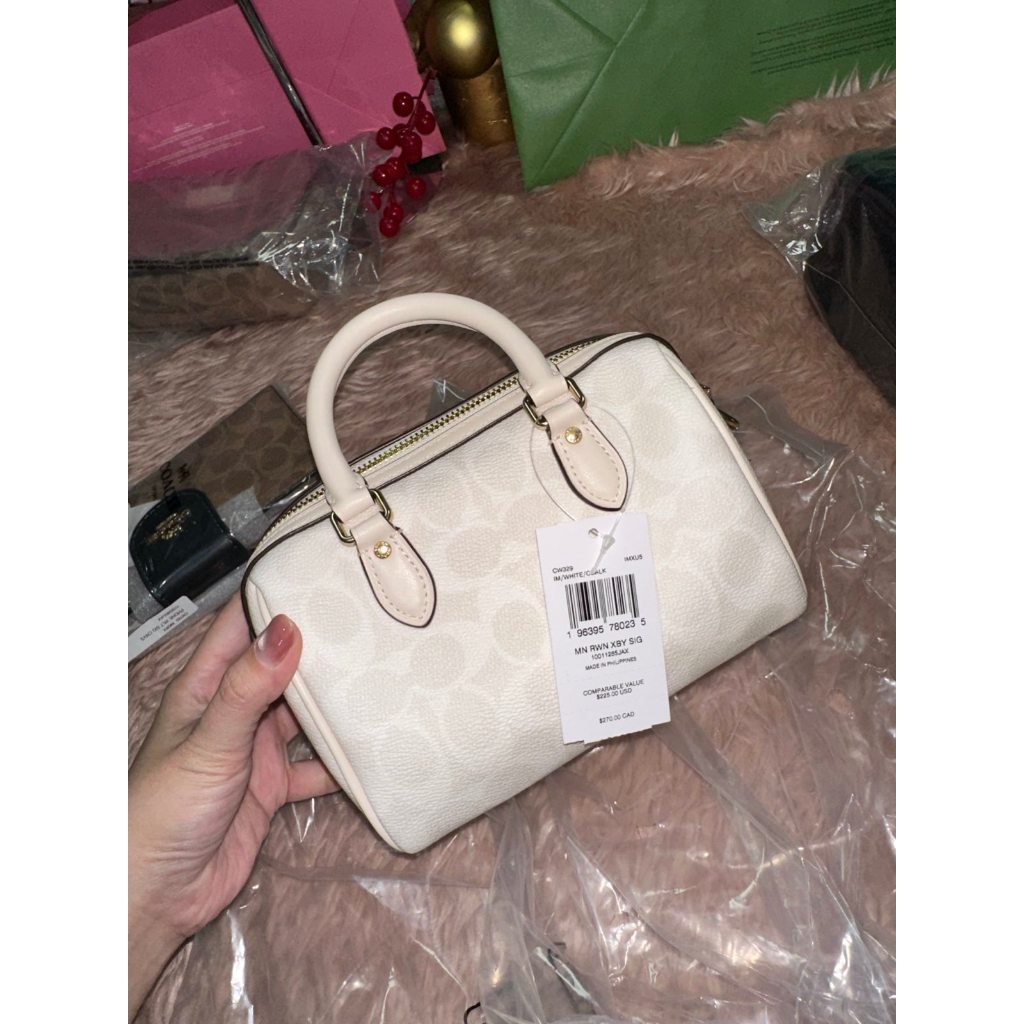 ORIG & IMPORTED CCH Mini Rowan Crossbody Small White Bag In Signature Canvas