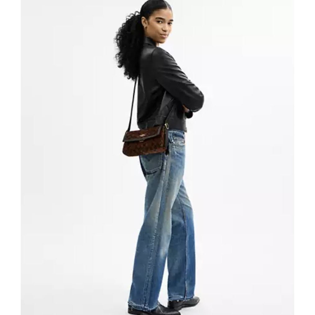 ORIG & IMPORTED CCH Etta Small Flap Shoulder Brown Bag In Signature Chenille