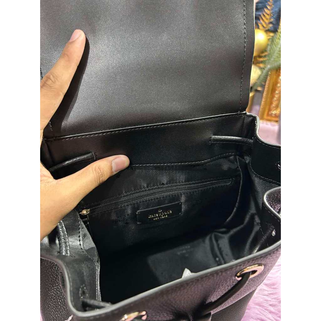 ORIG & IMPORTED KS Rosie Medium Flap Backpack Black Bag