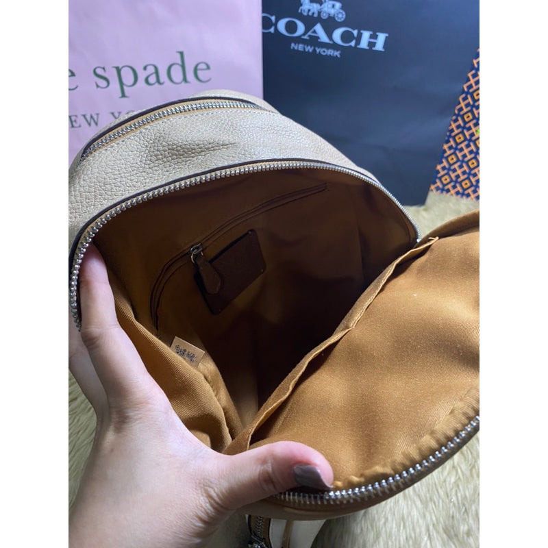 AUTHENTIC/ORIGINAL CCH Court Medium Backpack Bag In Colorblock Beige Brown