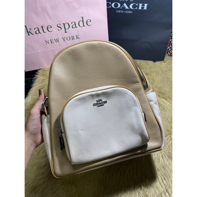AUTHENTIC/ORIGINAL CCH Court Medium Backpack Bag In Colorblock Beige Brown