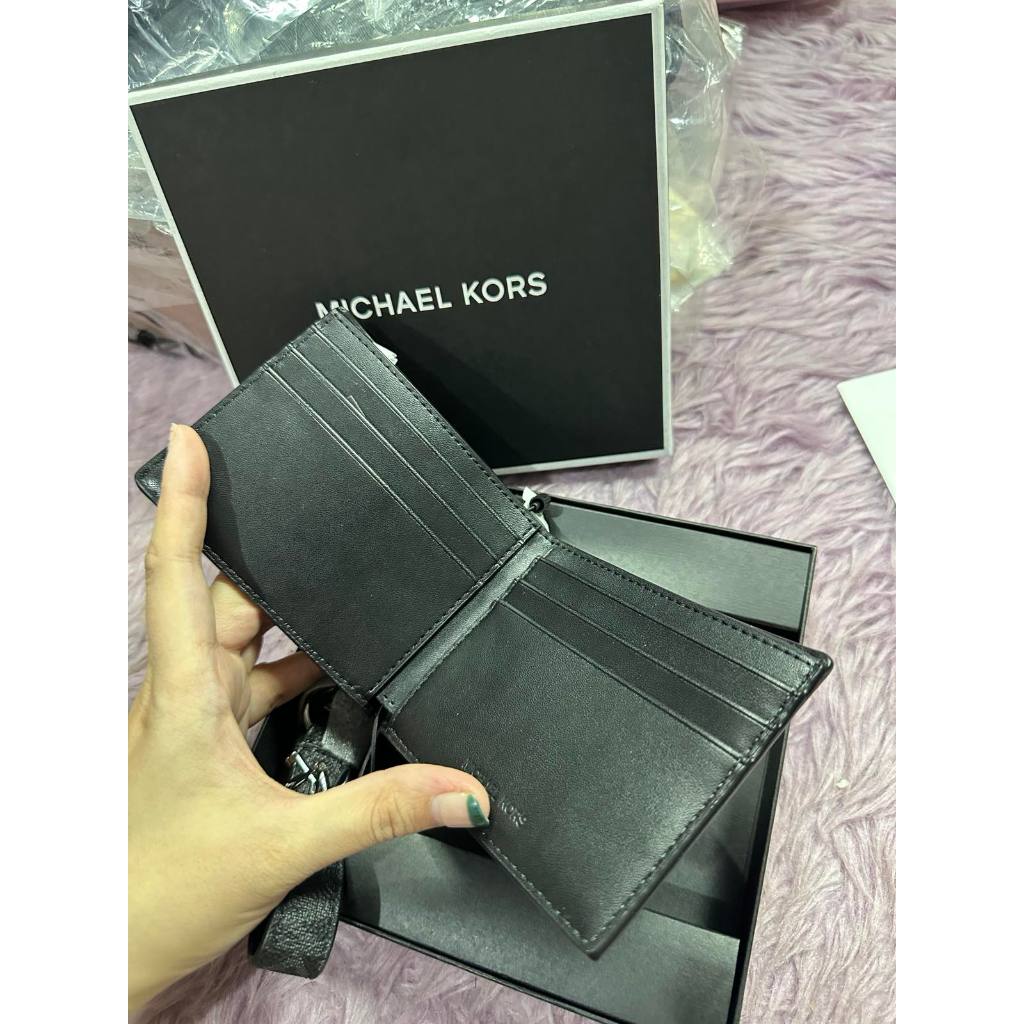 ORIG & IMPORTED MK Logo Wallet and Key Chain With Box Men's Wallet Black