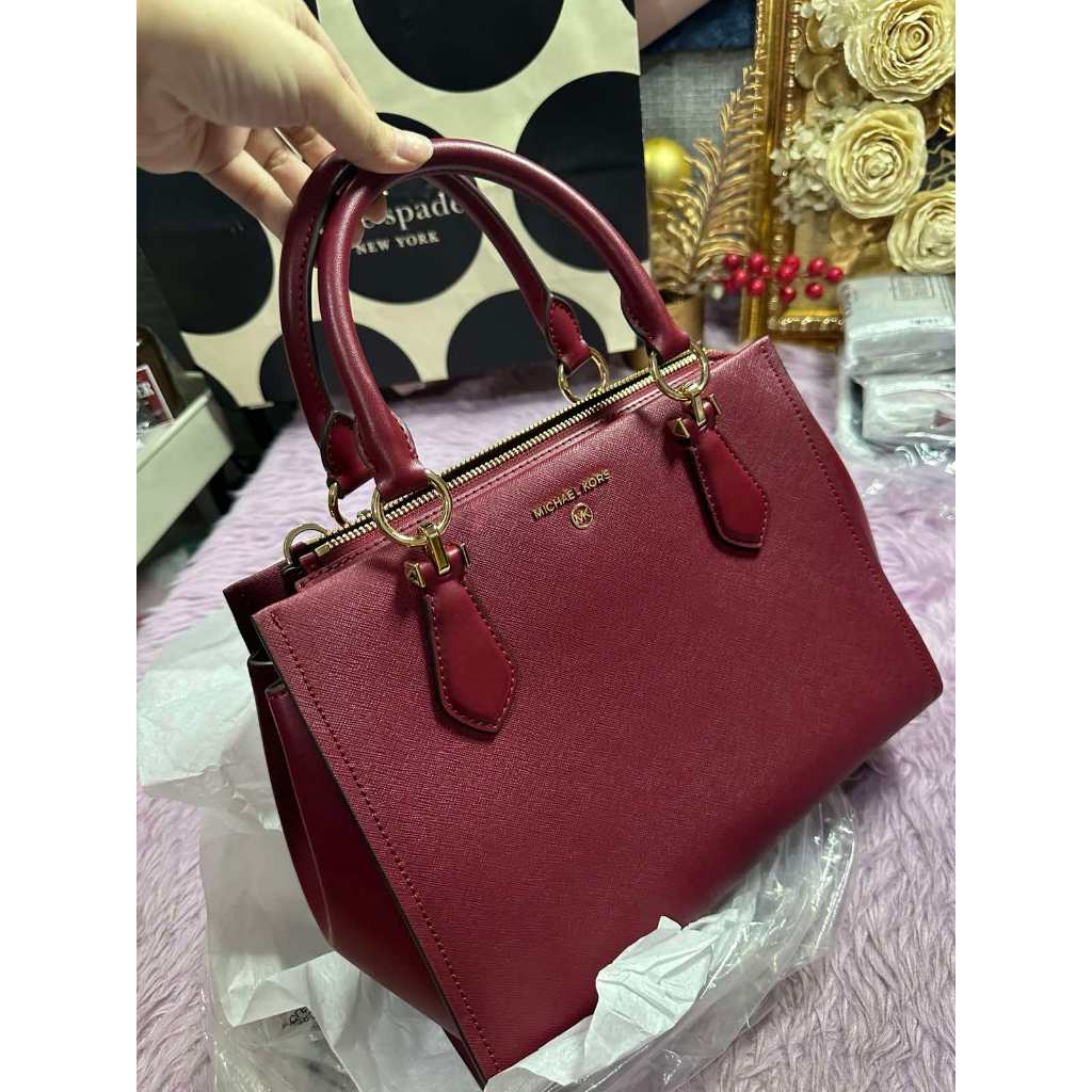 ORIG & IMPORTED MK Retail Marilyn Medium Saffiano Leather Satchel Red Bag