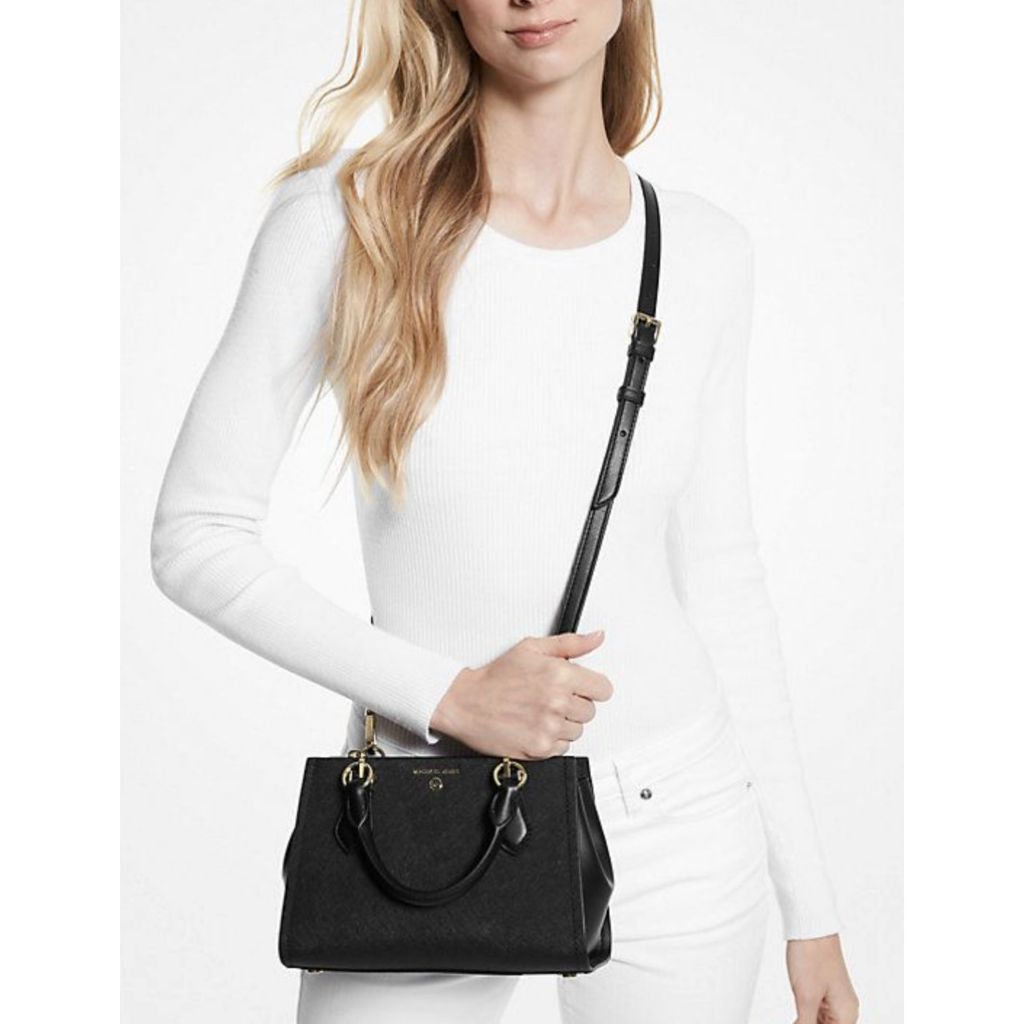 ORIG & IMPORTED MK Retail Marilyn Small Logo Crossbody Satchel Brown/Black Bag