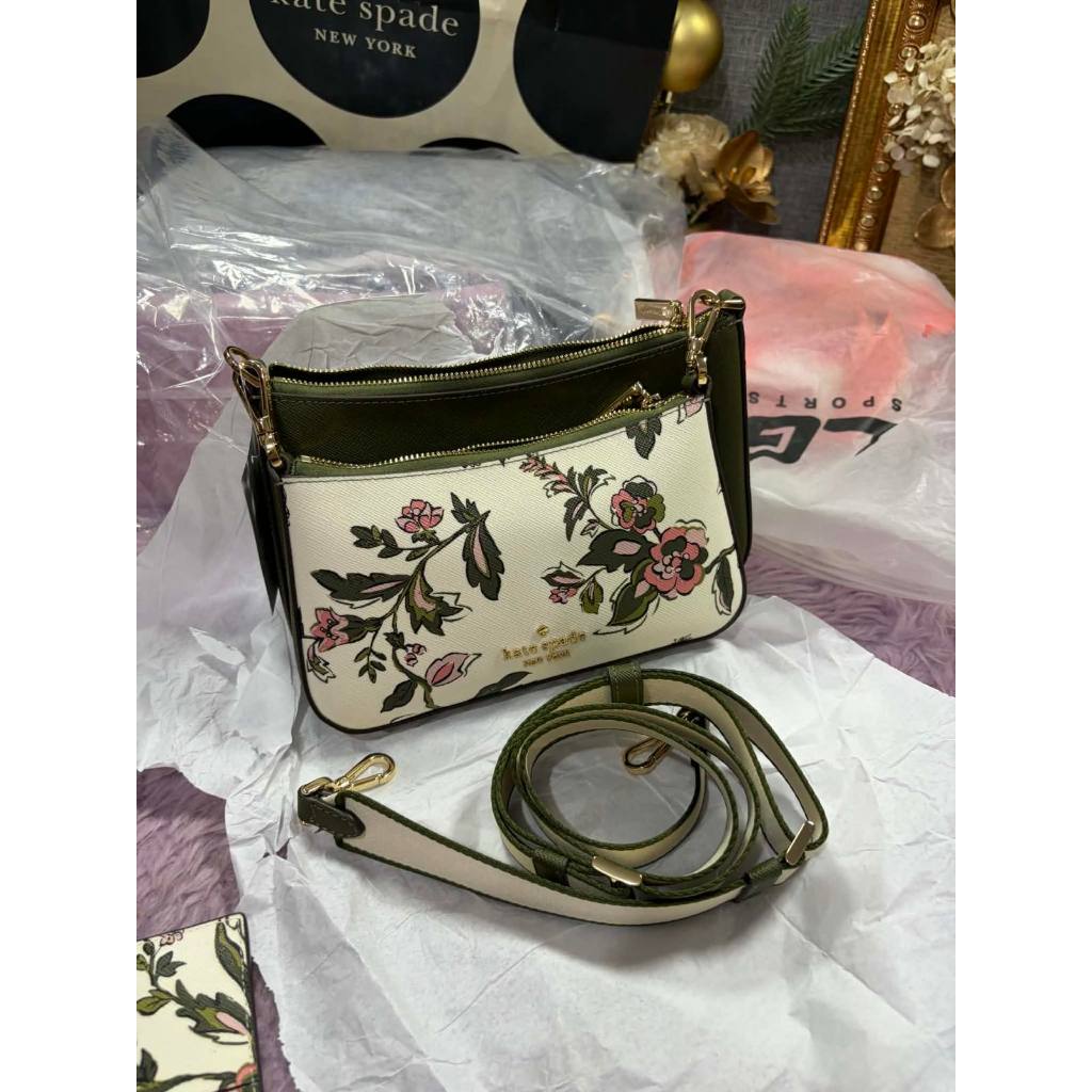 ORIG & IMPORTED KS Duet Floral Small Crossbody Green Bag