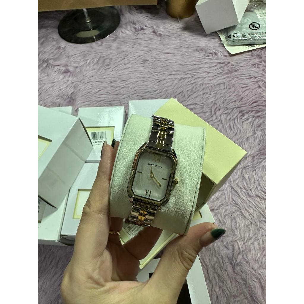 AUTHENTIC/ORIGINAL AK Two Tone Japanese Quartz Dress Watch with Metal Strap, Silver/Gold AK/3775SVTT