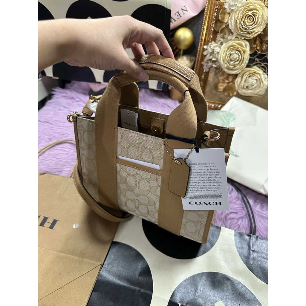 ORIG & IMPORTED CCH Smith Tote Beige Bag 24 In Signature Jacquard