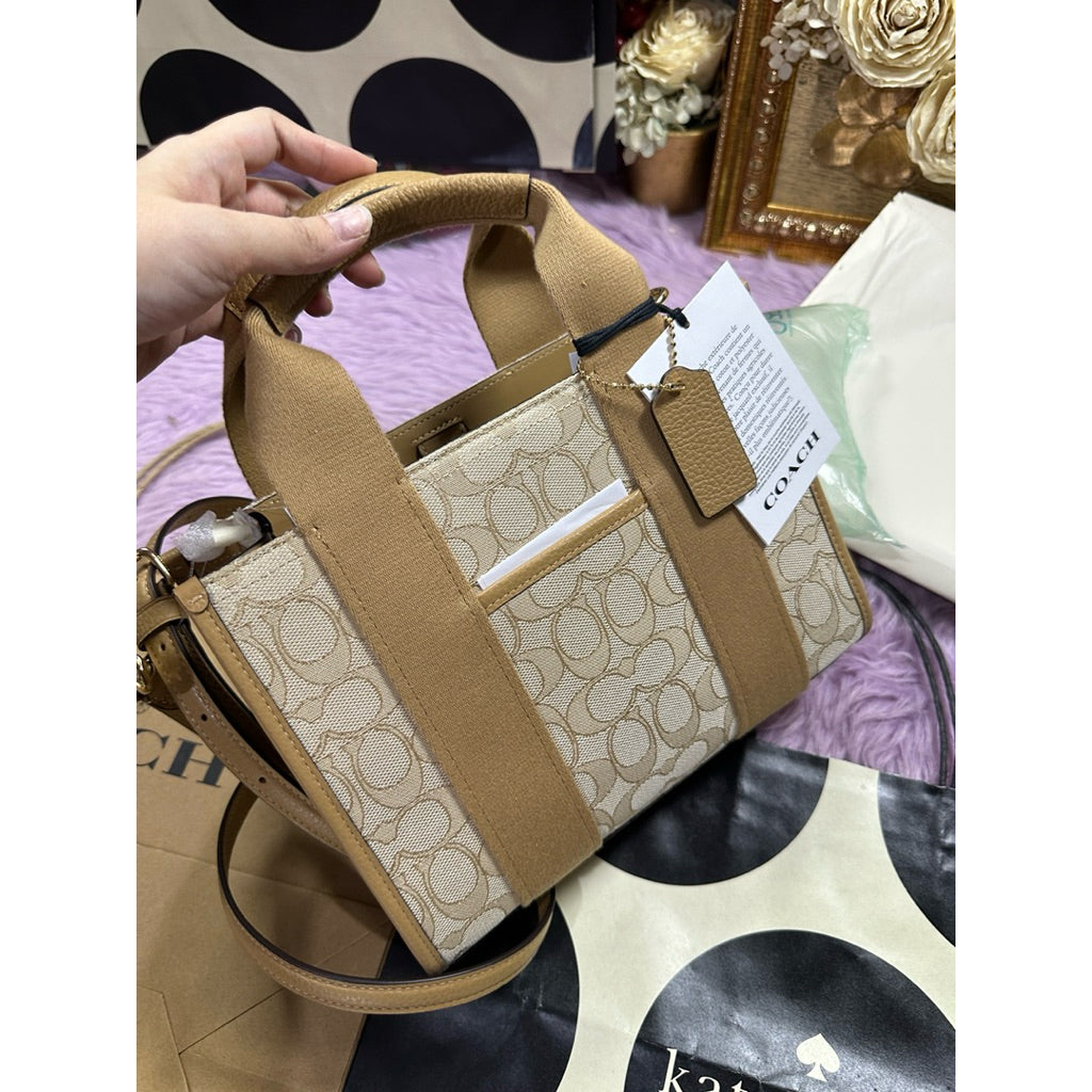 ORIG & IMPORTED CCH Smith Tote Beige Bag 24 In Signature Jacquard