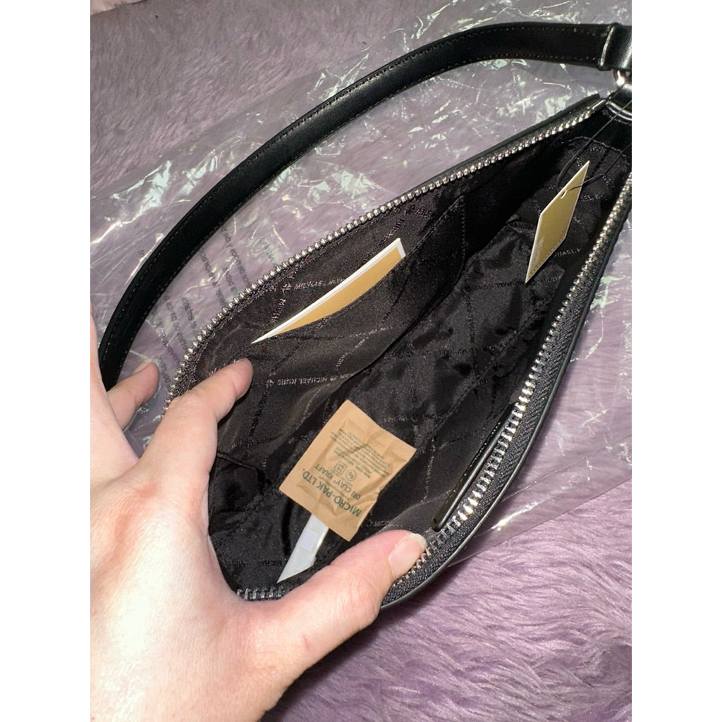 ORIG & IMPORTED MK Vincent Medium Saffiano Leather Pochette Shoulder Black Bag With Wallet