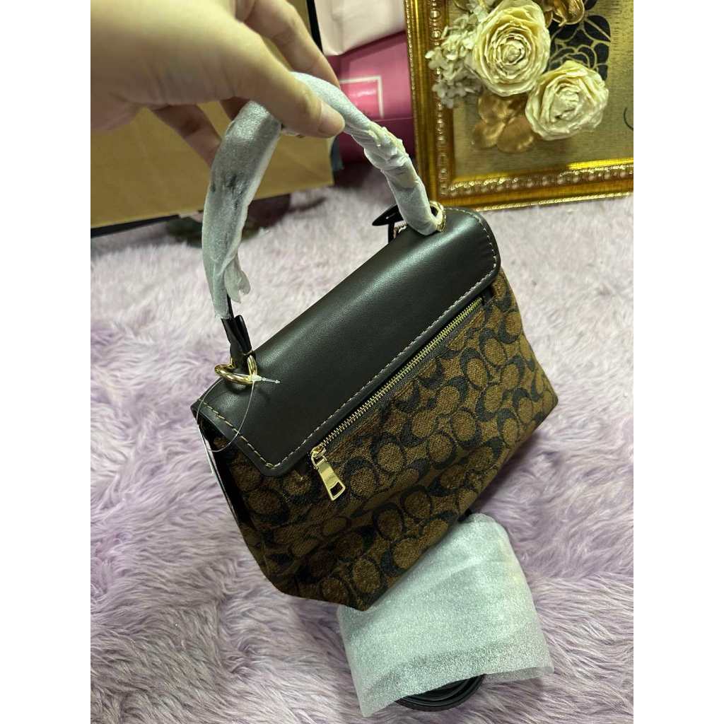 ORIG & IMPORTED CCH Emory Top Handle Walnut Brown Bag In Signature Chenille