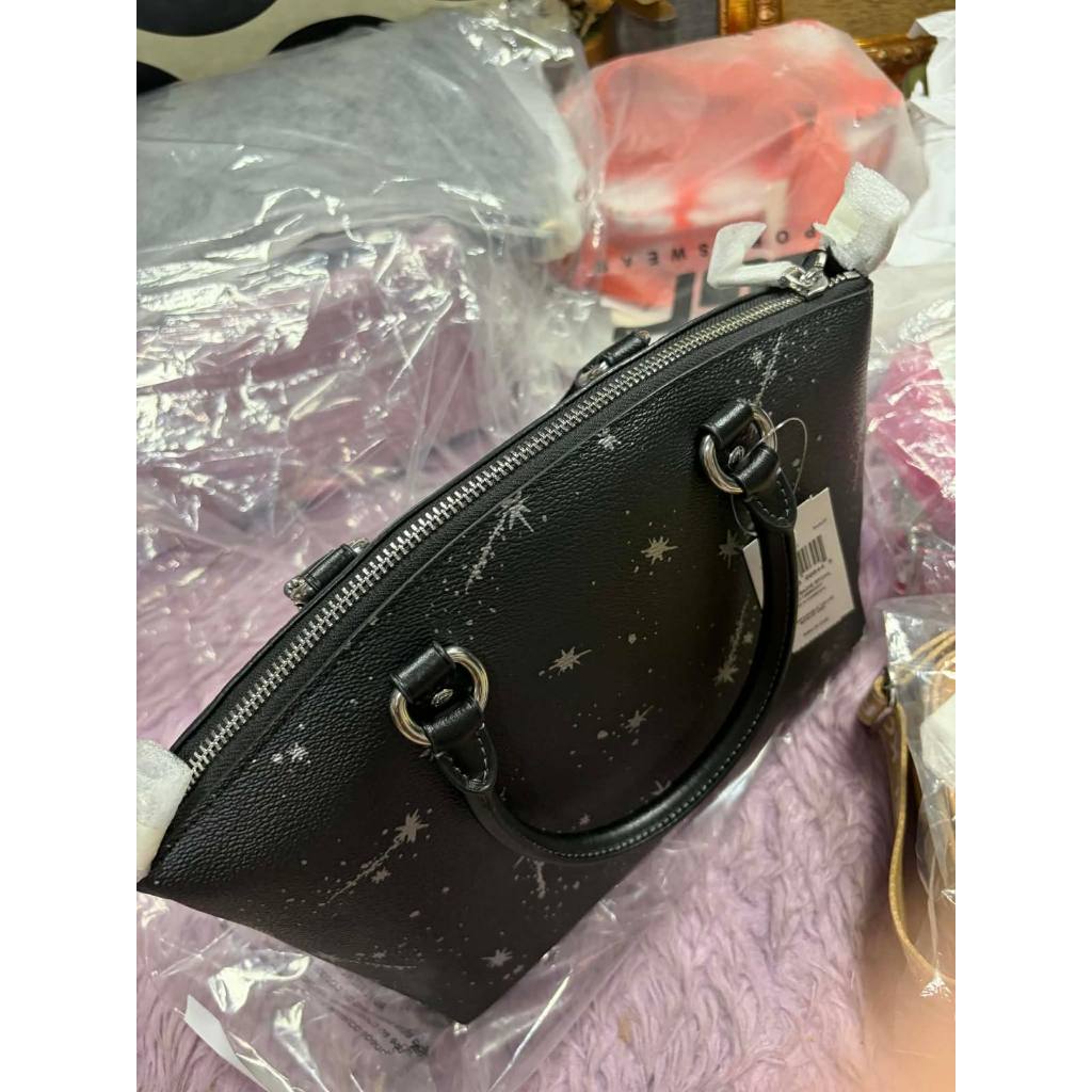ORIG & IMPORTED CCH Sadie Satchel Black Bag With Star Print
