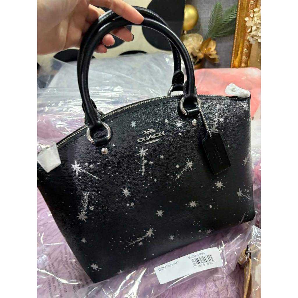 ORIG & IMPORTED CCH Sadie Satchel Black Bag With Star Print