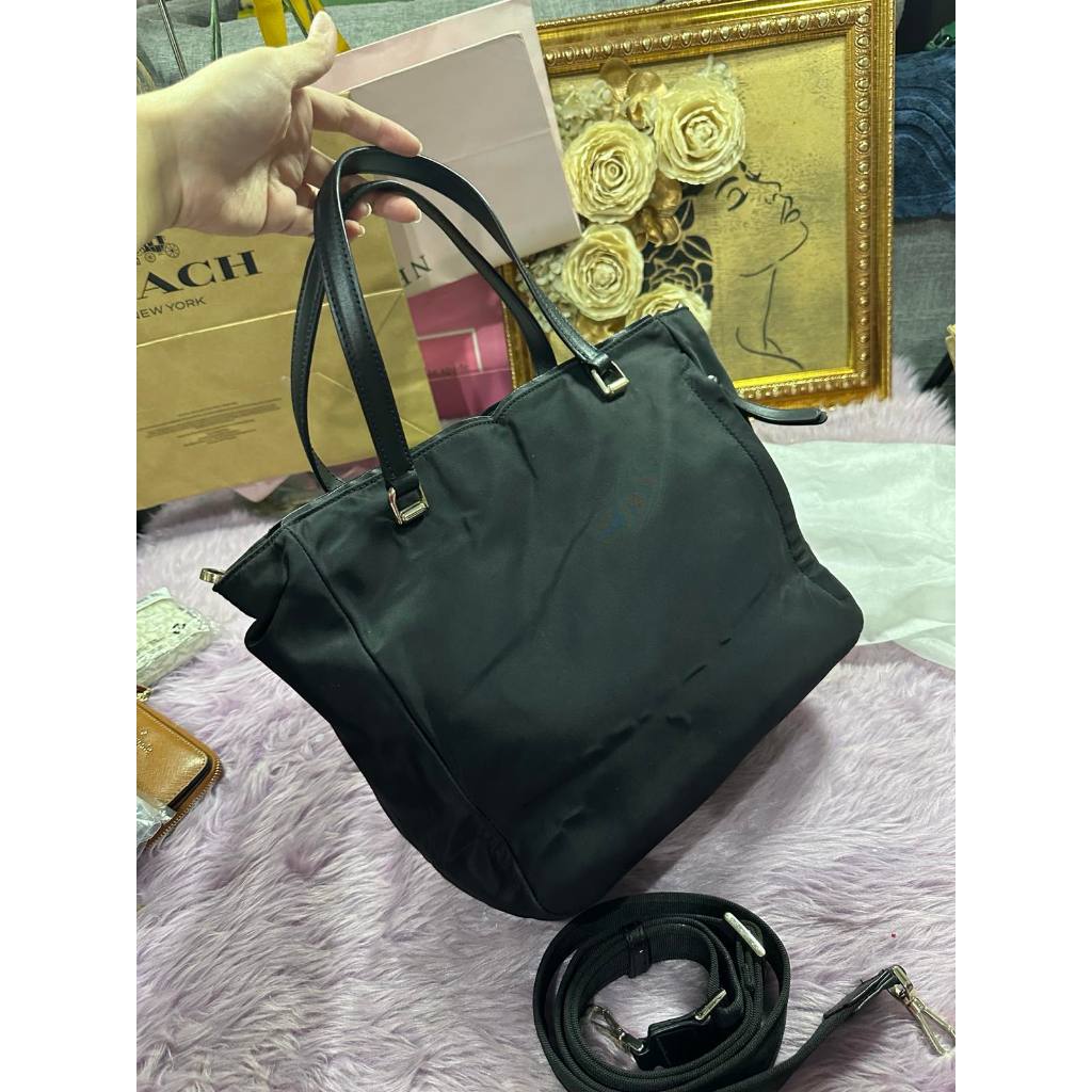 ORIG Preloved KS Jae Medium Nylon Satchel Black Bag