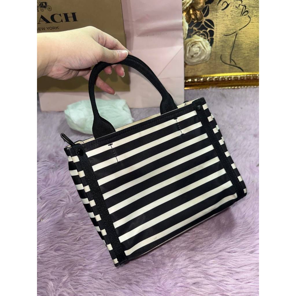 ORIG Preloved KS Retail The Little Better Sam Stripe Mini Tote Nylon Bag