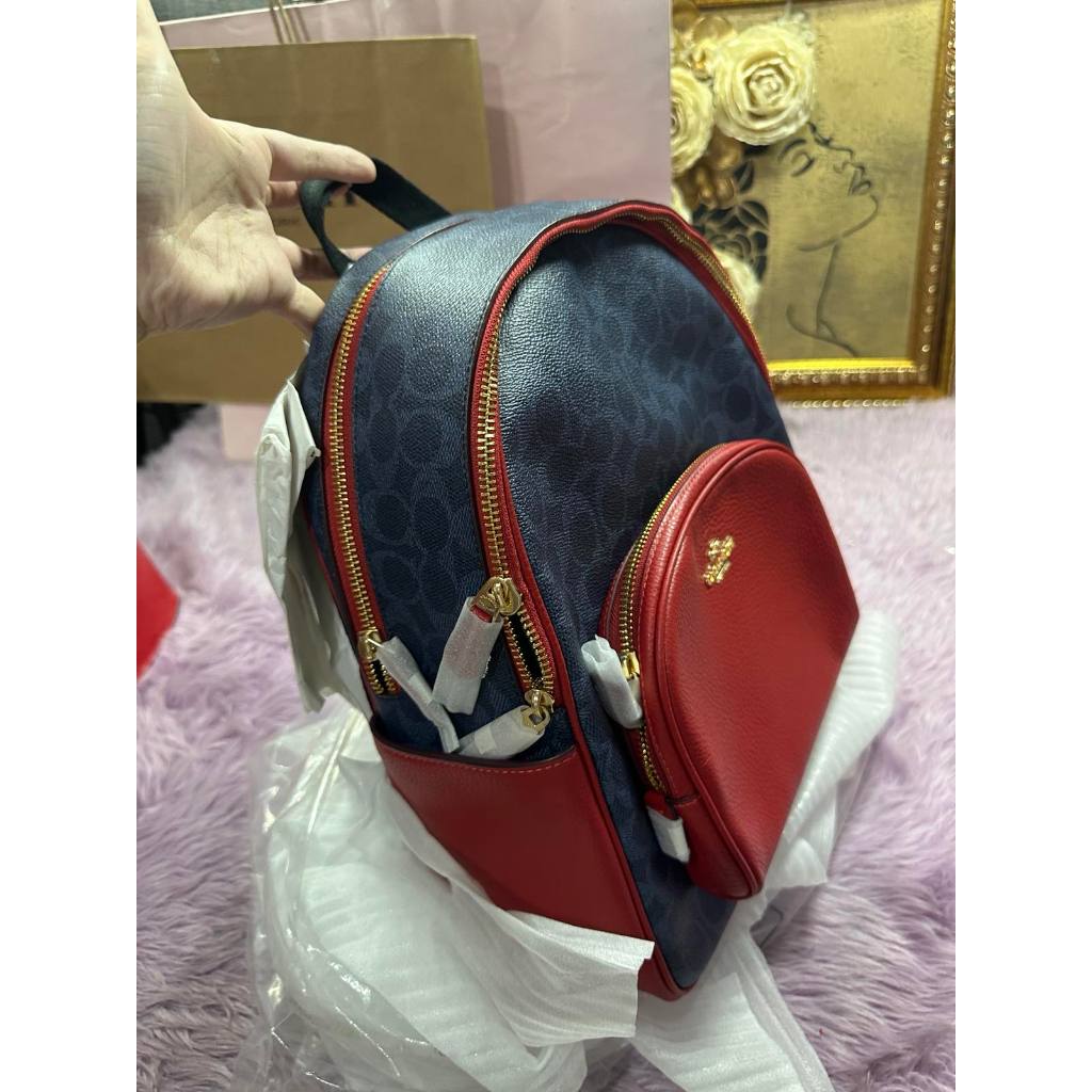 ORIG & IMPORTED CCH Medium Court Backpack In Signature Canvas Blue/Red
