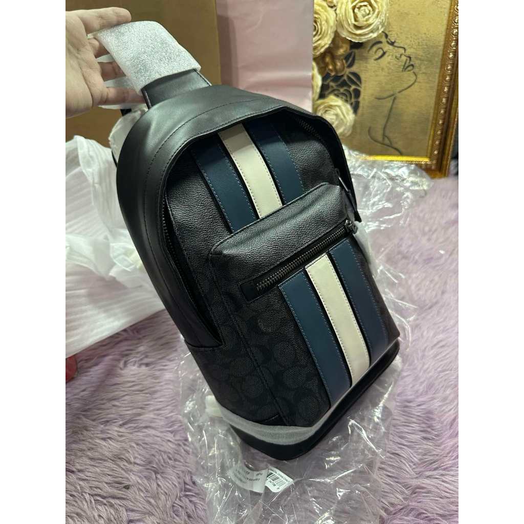 ORIG & IMPORTED CCH West Pack In Signature Canvas Varsity Stripe Men Black Bag