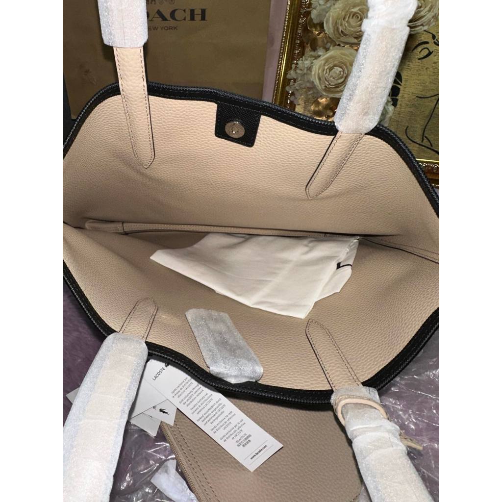 ORIG & IMPORTED LCT Anna Reversible Vertical Tote Black/Beige Bag with Removable Pouch
