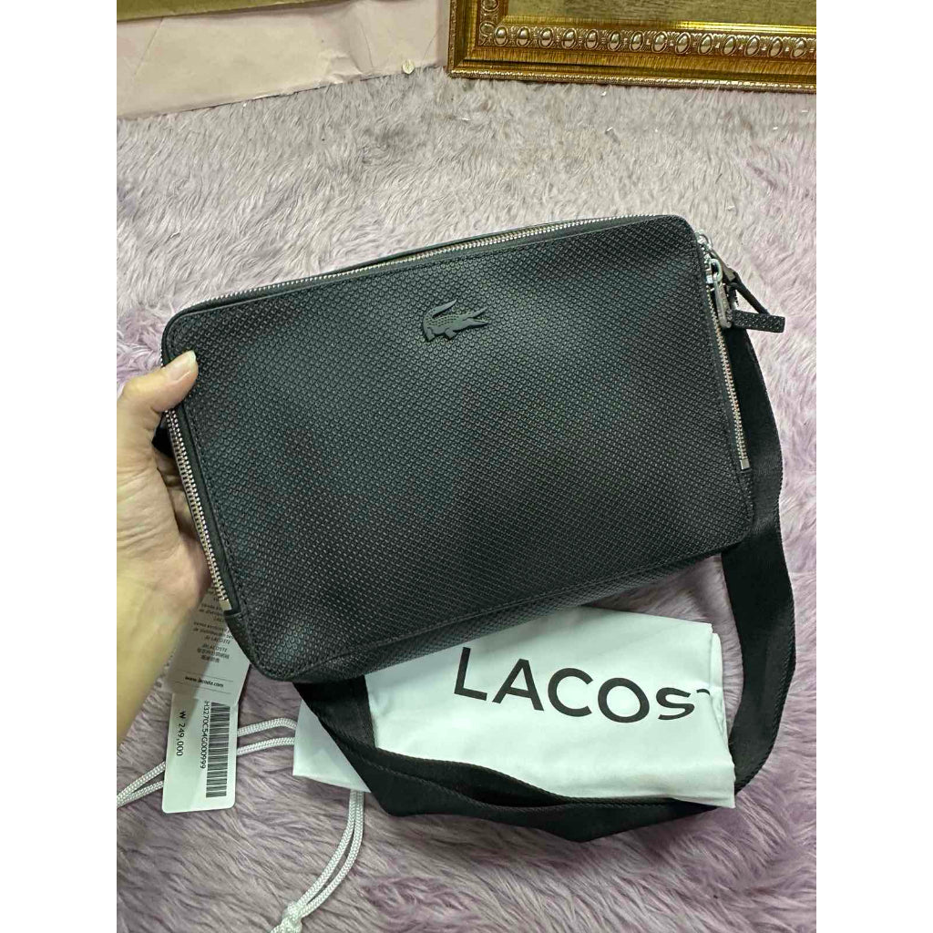 ORIG & IMPORTED LCT Large Chantaco Matte Leather Crossbody Black Bag