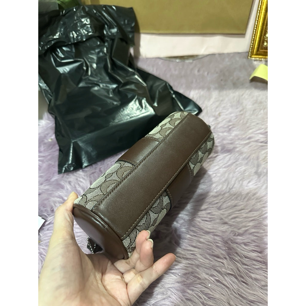AUTHENTIC/ORIGINAL PRELOVED CCH Nolita Barrel Brown Small Bag In Jacquard