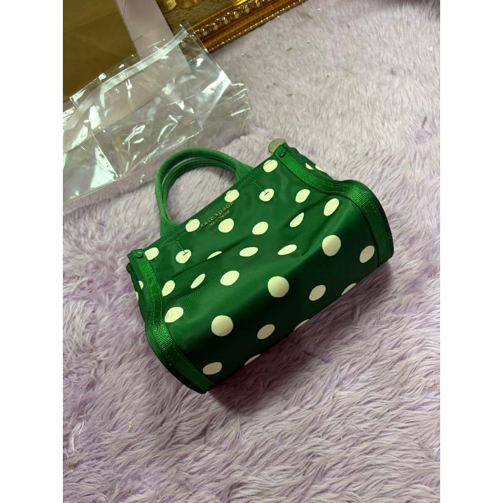 ORIG PRELOVED KS the little better sam sunshine dot mini tote nylon bag GREEN