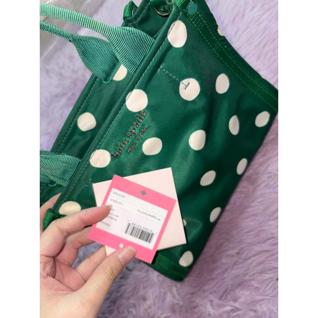 ORIG PRELOVED KS the little better sam sunshine dot mini tote nylon bag GREEN