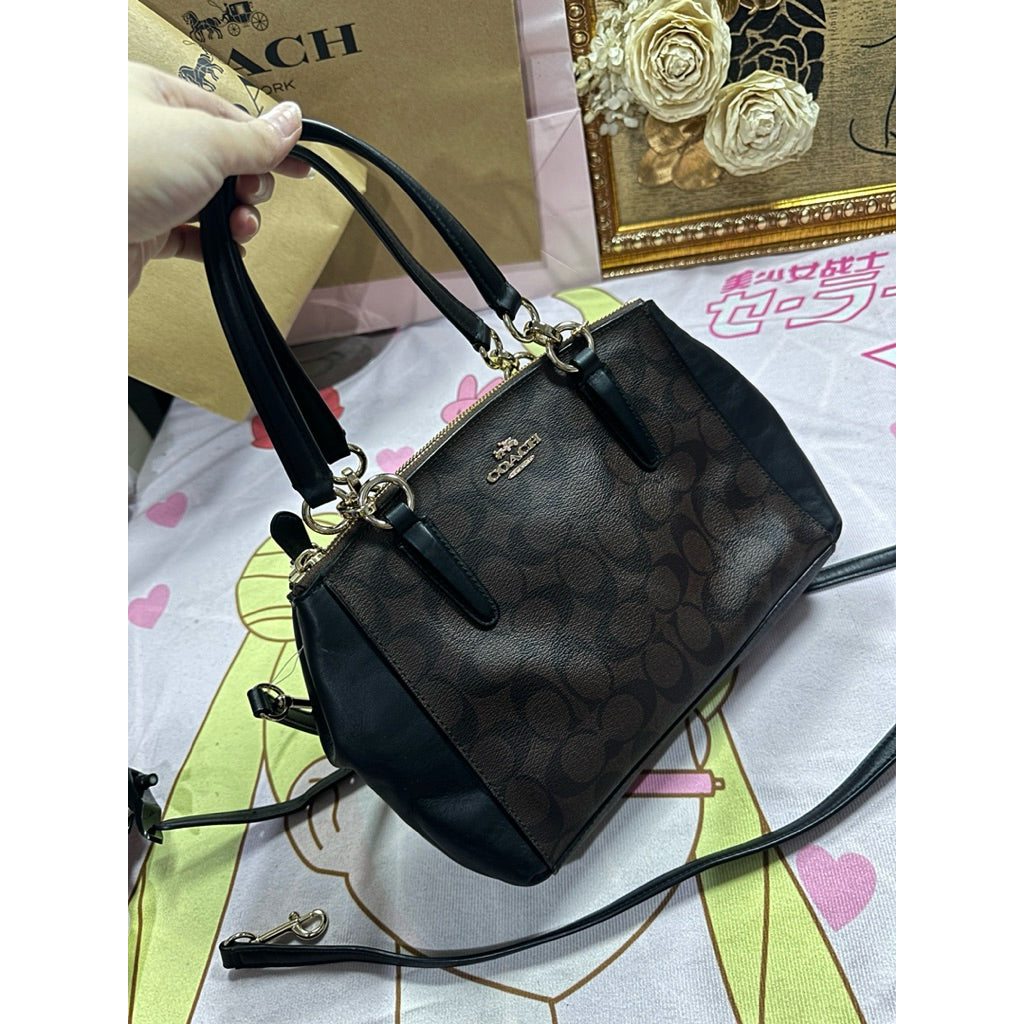 ORIG Preloved CCH Mini Christie Signature Carryall Small Brown Bag