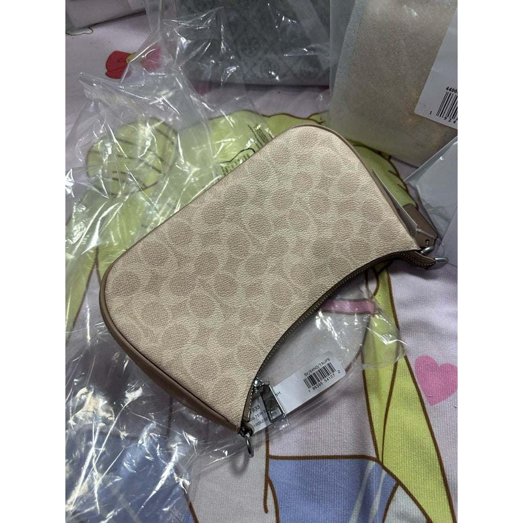 ORIG & IMPORTED Coach Teri Shoulder Sand/Taupe Bag In Signature Canvas