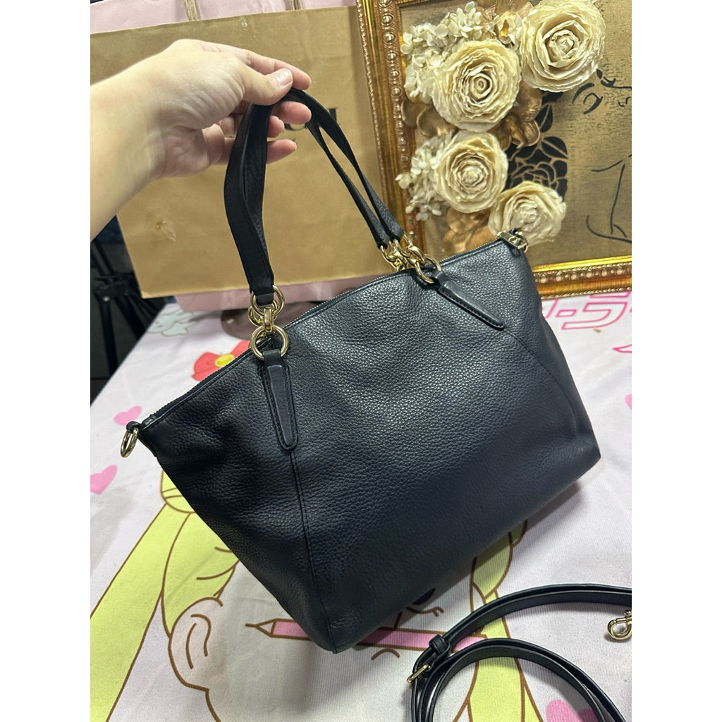 ORIG Preloved CCH Small Kelsey Satchel Crossbody Bag Navy Blue