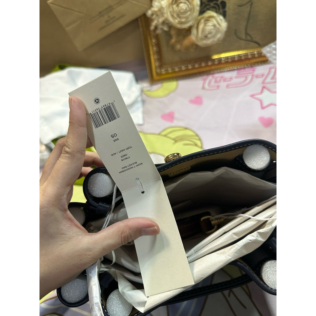 ORIG & IMPORTED Tory TB T-Monogram Romy bucket bag