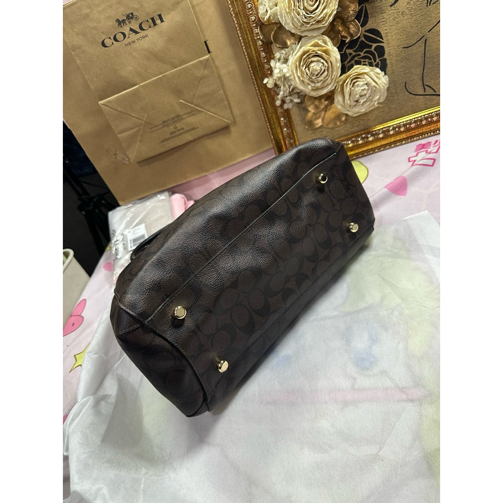 ORIG Preloved RARE CCH Margot Carryall Signature Brown Black Satchel Bag