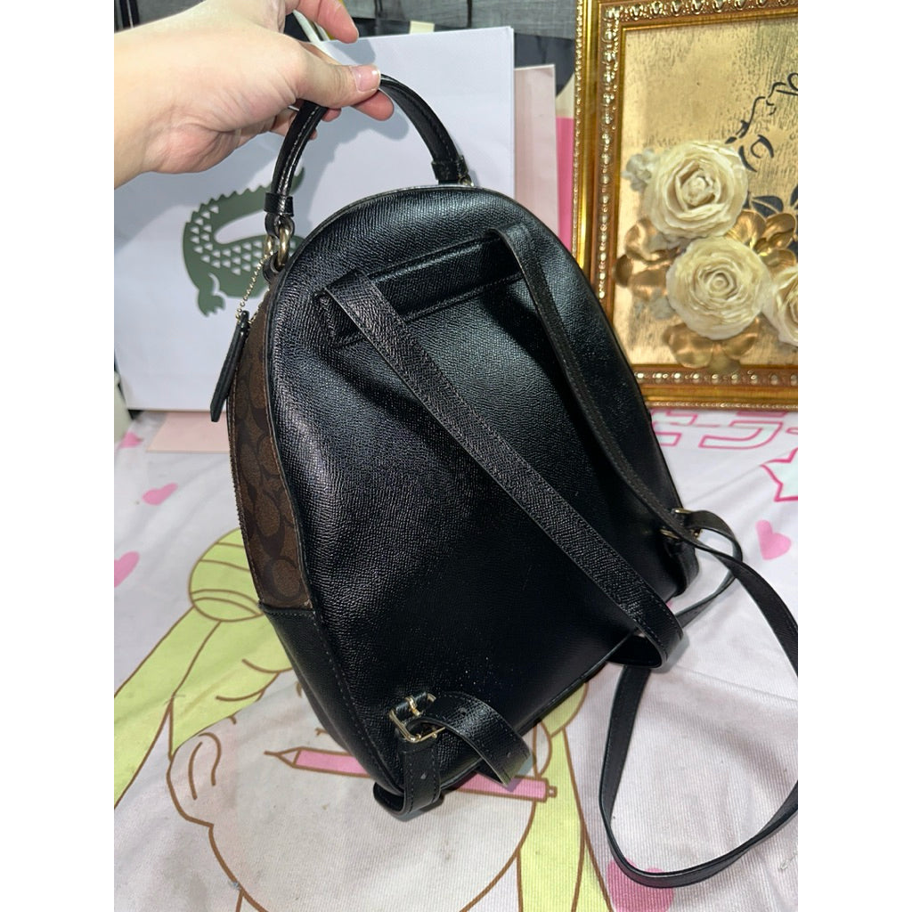 ORIG Preloved RARE CCH Jordyn Backpack Black/Brown Bag In Signature Canvas