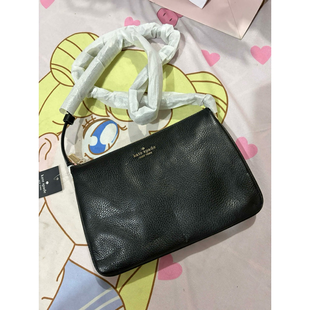 ORIG & IMPORTED KS Leila Triple Gusset Crossbody Small Slim Black Bag