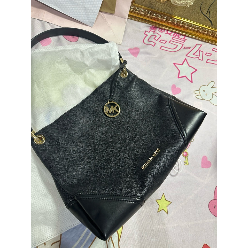 ORIG Preloved MK Nicole Medium Shoulder Hobo Bag Black