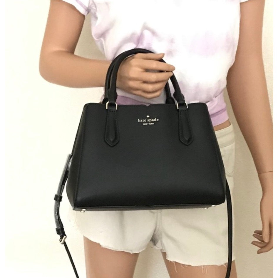 ORIG & IMPORTED KS Tippy Small Triple Compartment Satchel Black Bag