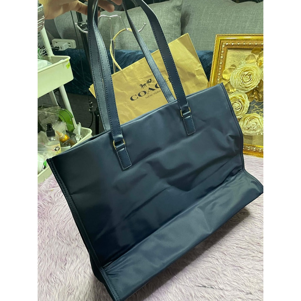 ORIG & IMPORTED TB Ella Medium Nylon Tote Black/Navy Blue Bag