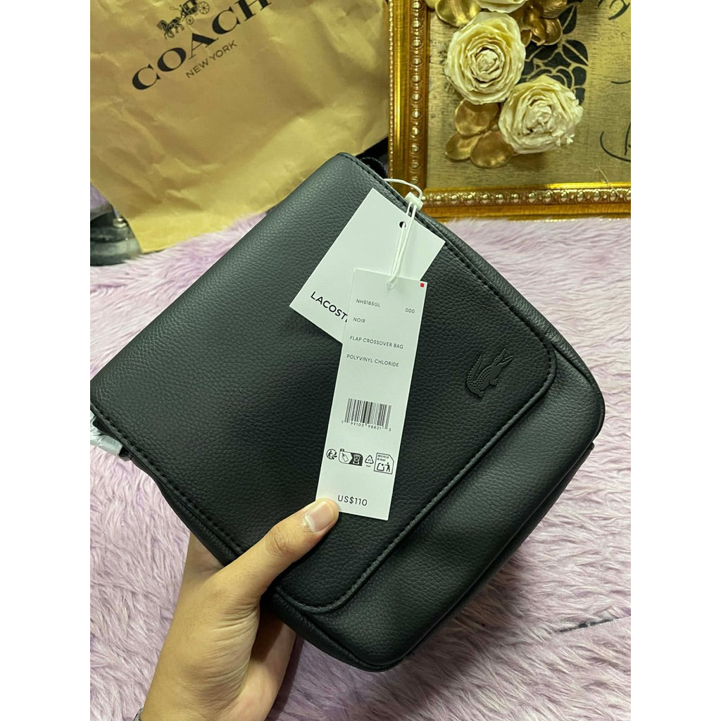 ORIG & IMPORTED LCT Classic Flap Men's Black Bag - SOFT LEATHER