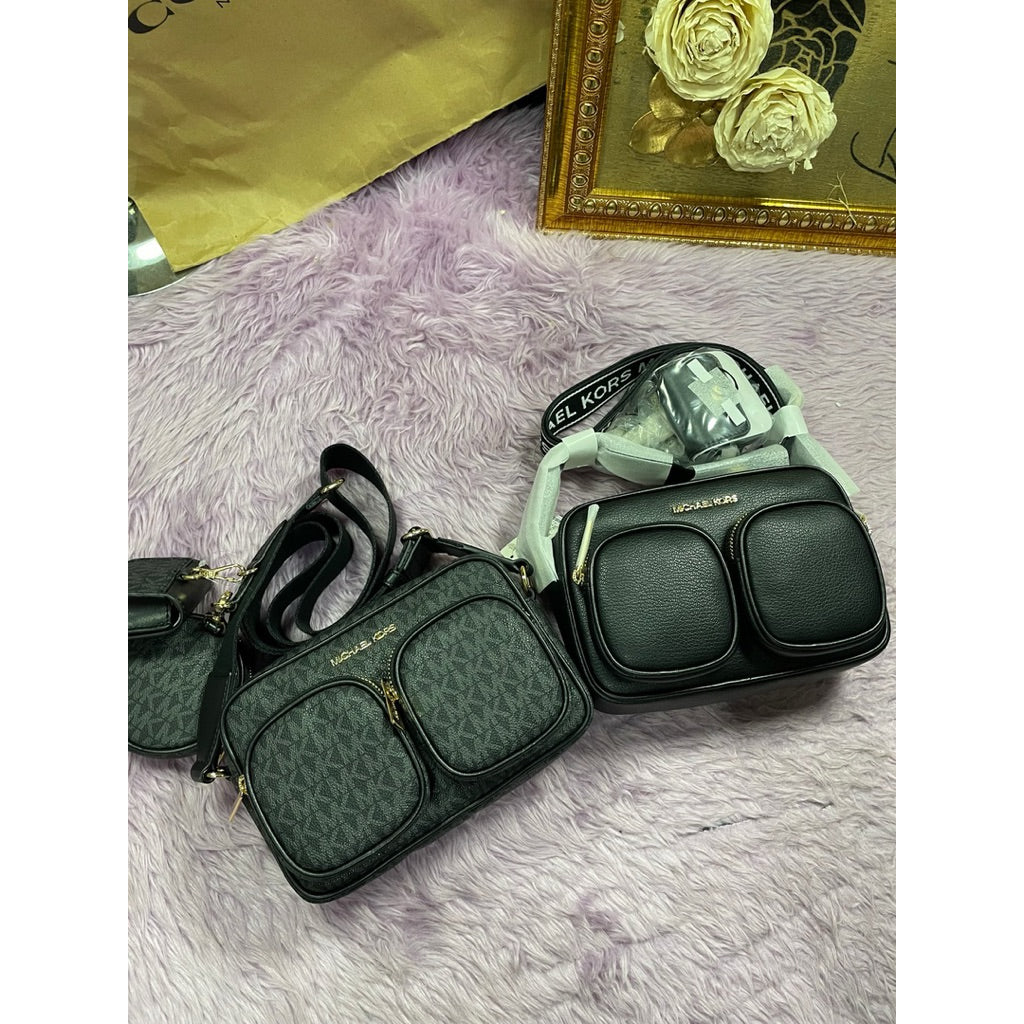 ORIG & IMPORTED MK Jet Set Medium Signature Logo Square Crossbody Bag with Case for Airpods
